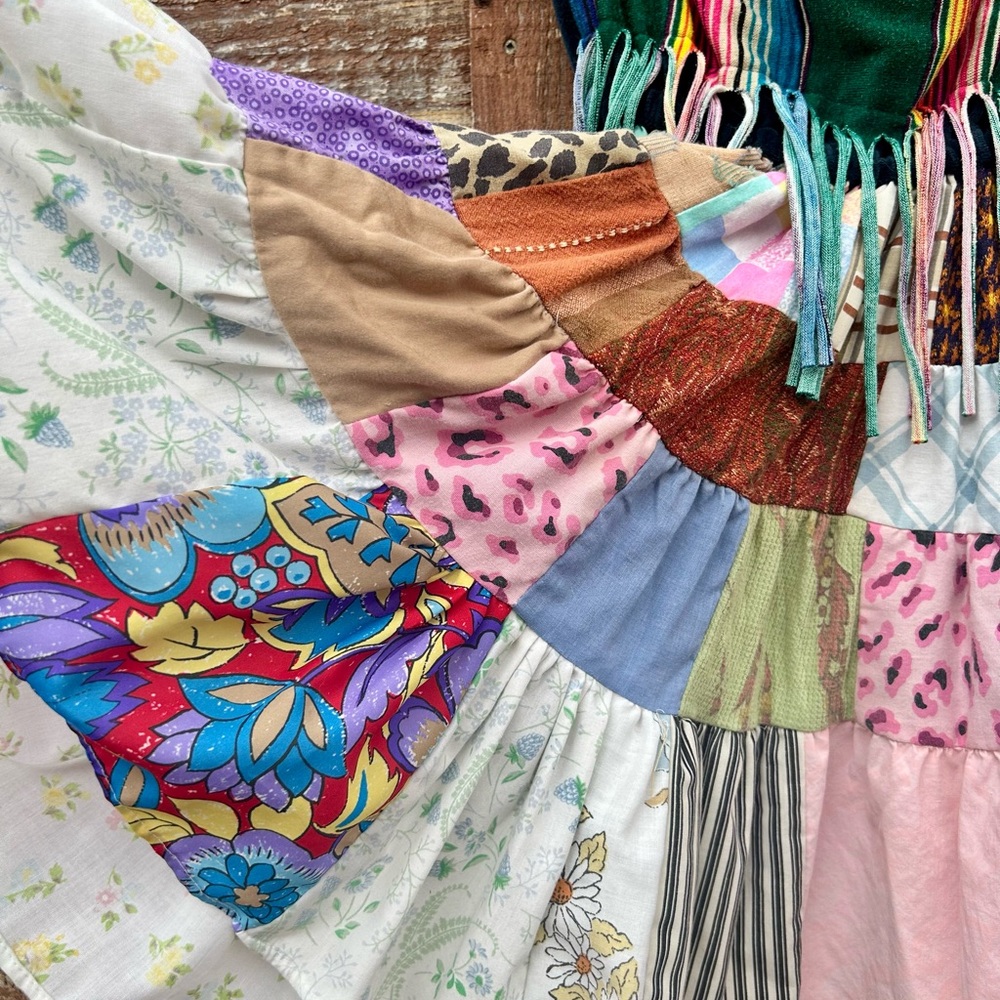 Poor Pitiful Pearl Handmade Upcycled Patchwork Babydoll Dress - Picture 4 of 5